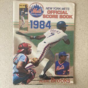 1984 New York Mets Official Score Book Baseball HUBIE BROOKS Cover CHICAGO CUBS